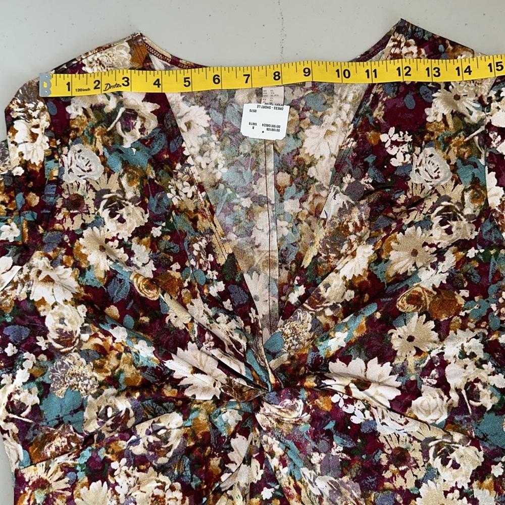 New with tag FOREVER 21 Multicolor Floral Long Sleeve Dress Size XL. - Picture 7 of 15